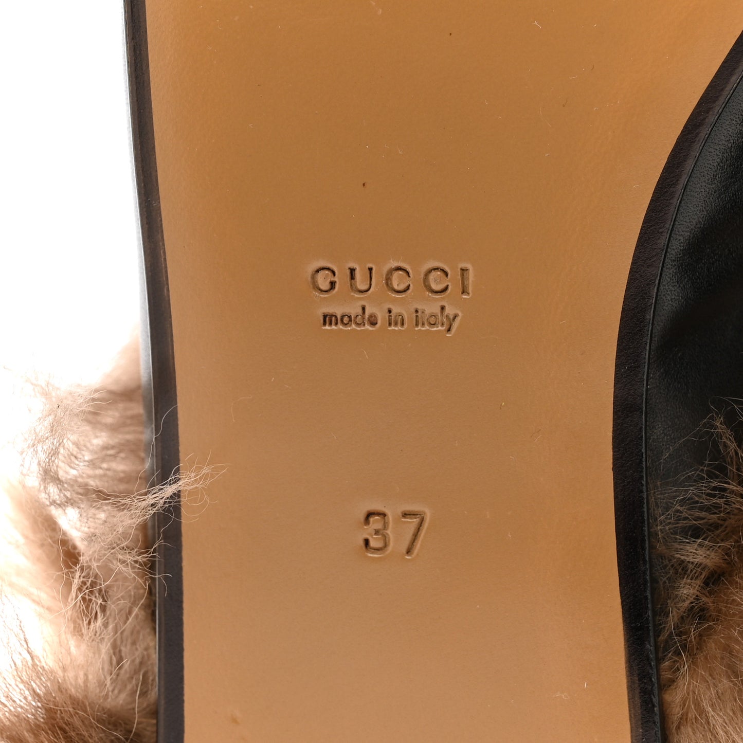 Calfskin Fur Womens Princetown Slippers 37 Black