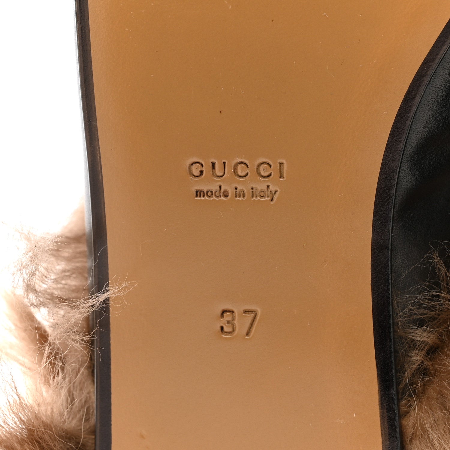 Gucci Calfskin Fur Womens Princetown Slippers 37 Black 6 of 8
