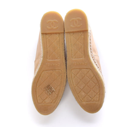 Chanel Lambskin CC Espadrilles 39 Beige Black 5 of 10