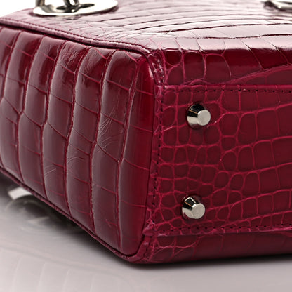 Christian Dior Alligator Mini Lady Dior Dark Pink 8 of 9