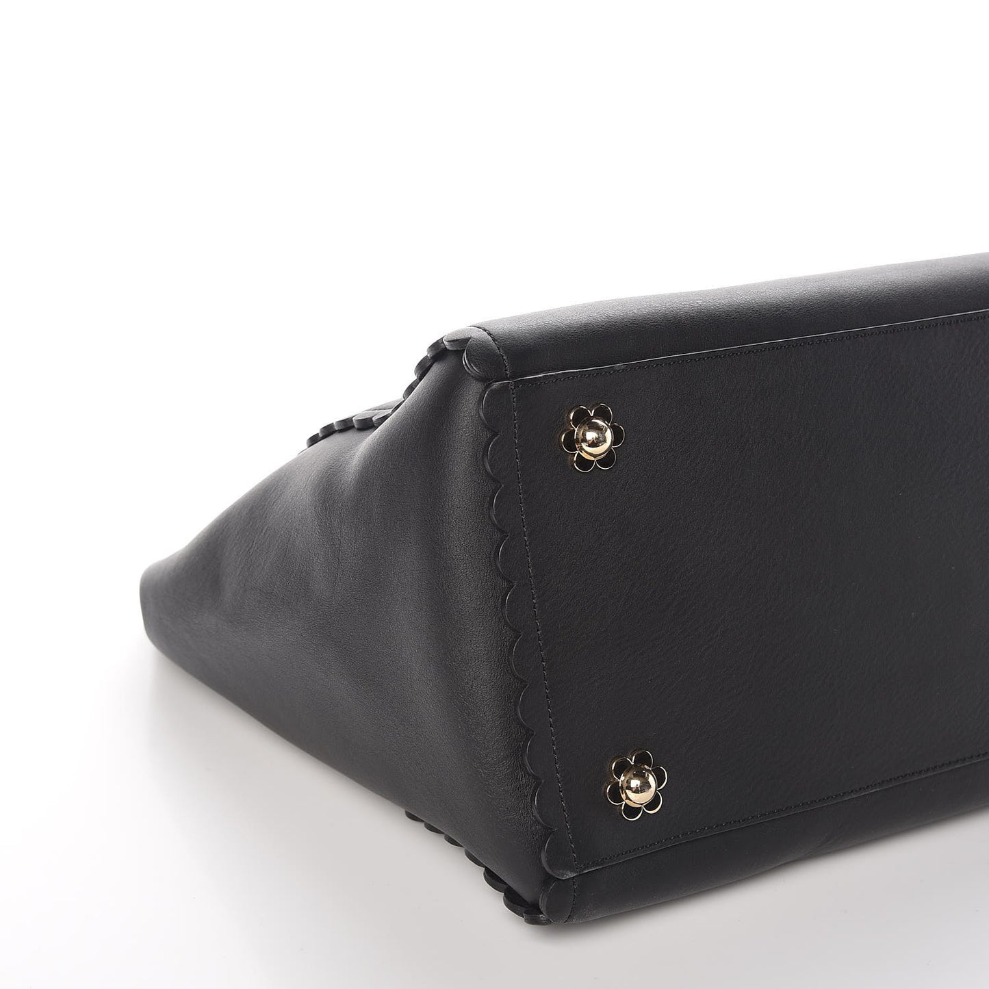 Classic Calfskin Cecily Flower Tote Black