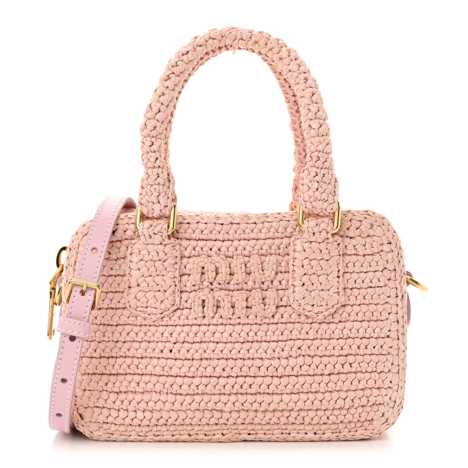 Miu Miu Crochet Calfskin S Narrow Arcadie Alabaster Pink 1 of 11