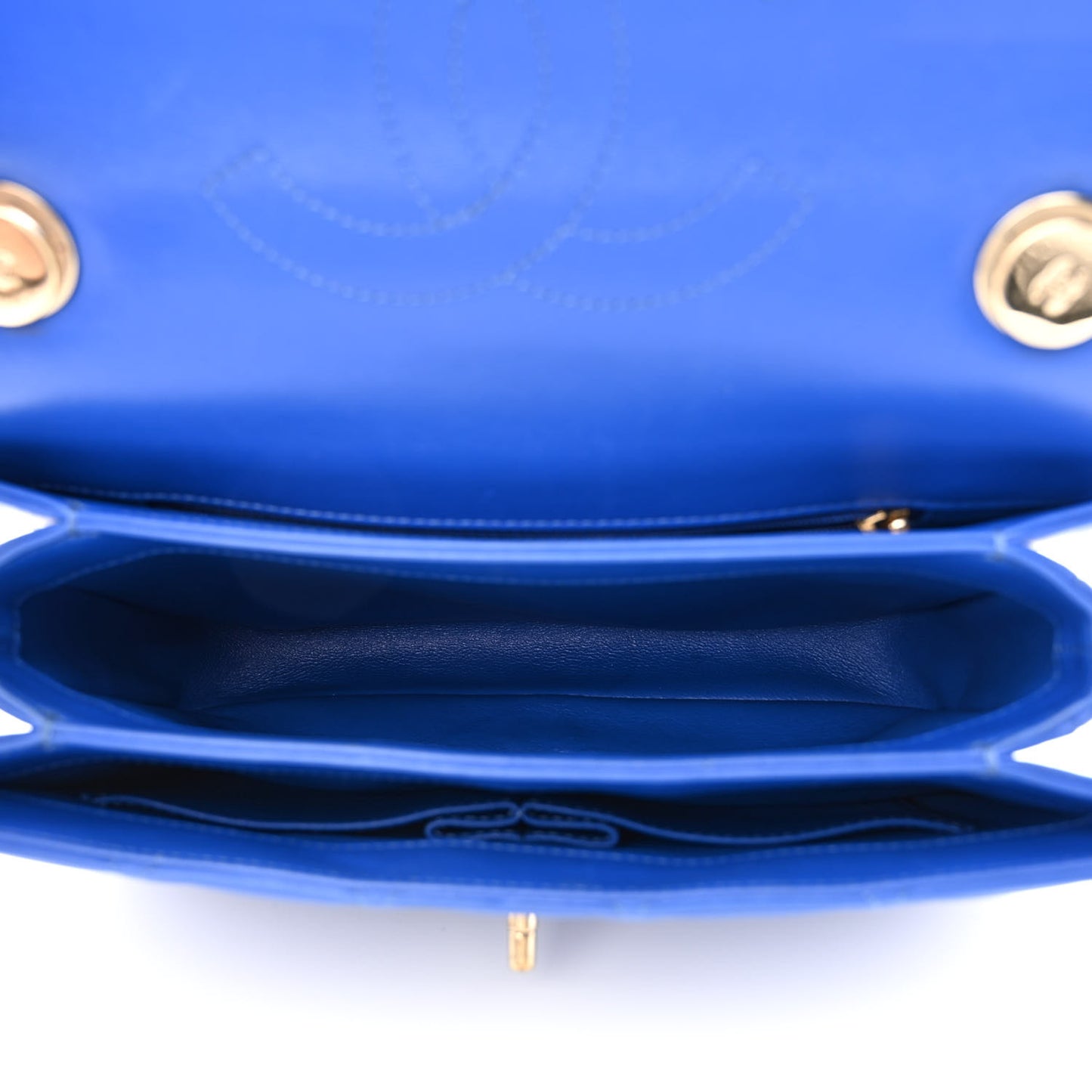 Lambskin Quilted Small Trendy CC Flap Dual Handle Bag Blue