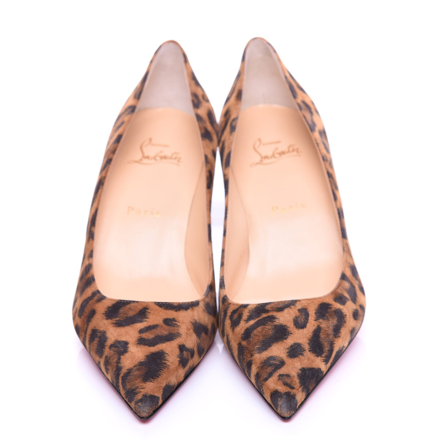 Christian Louboutin Veau Velours Leopard Kate 55 Pumps 37.5 Caramel 5 of 10