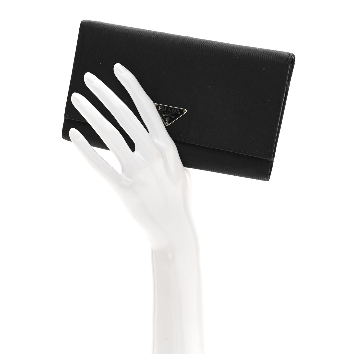 Tessuto Nylon Continental Flap Wallet Black