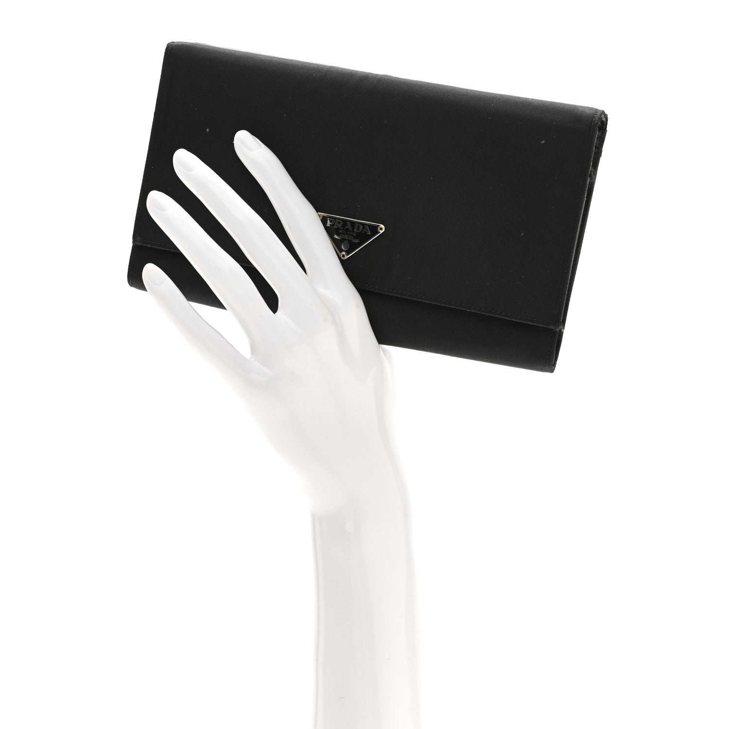 Prada Tessuto Nylon Continental Flap Wallet Black 2 of 10