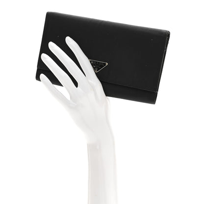 Prada Tessuto Nylon Continental Flap Wallet Black 2 of 10