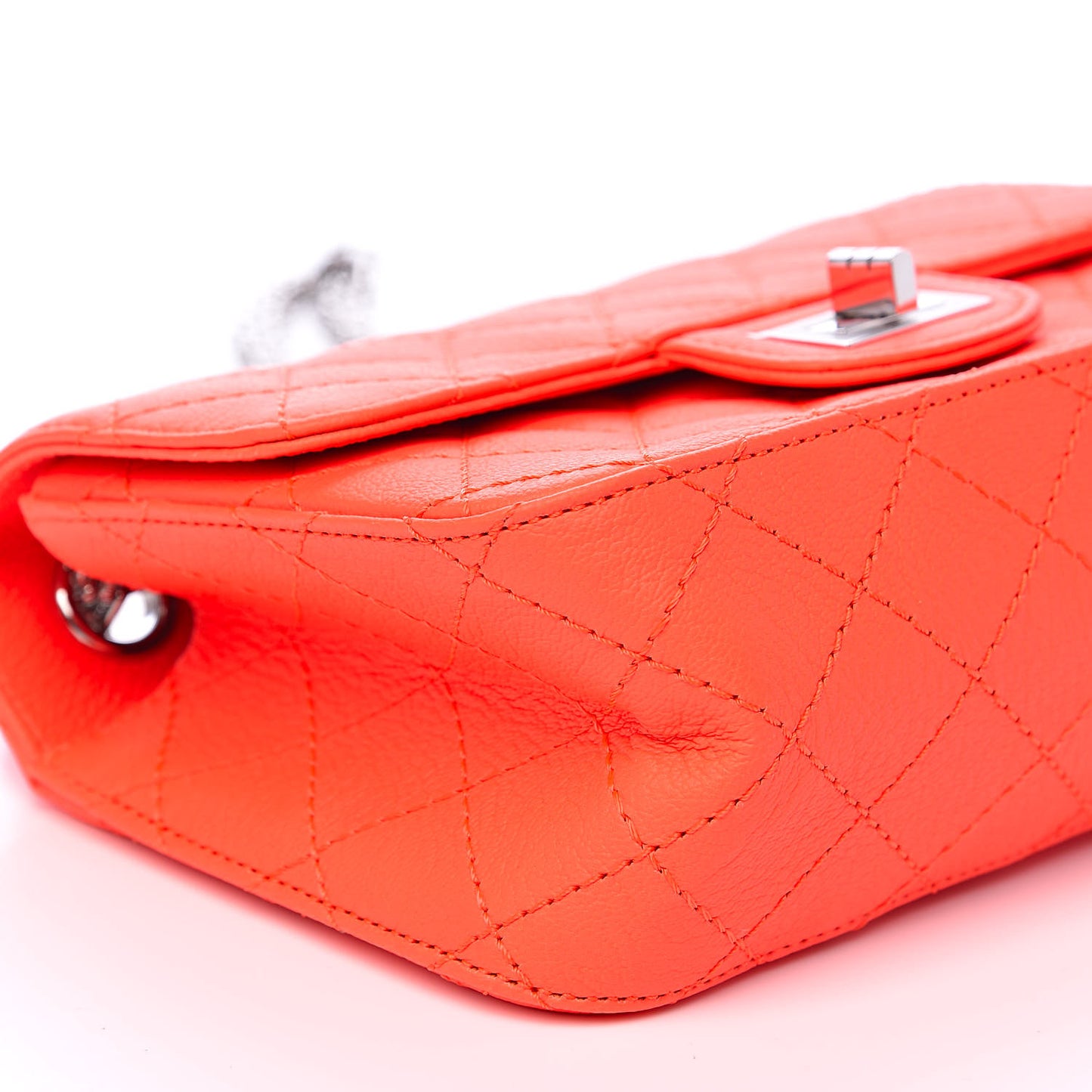 Goatskin Quilted 2.55 Reissue Mini Flap Orange