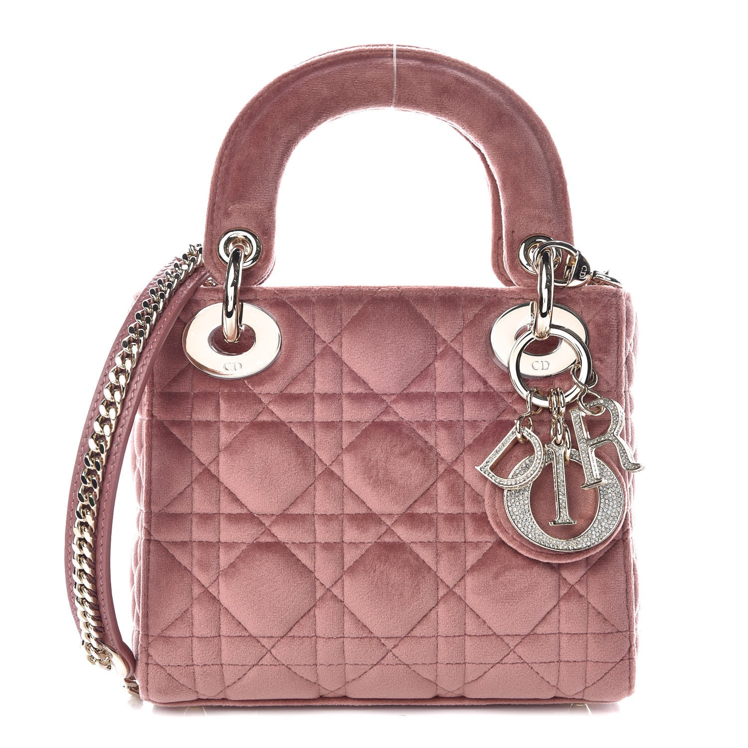 Christian Dior Velvet Mini Lady Dior Pink 1 of 10