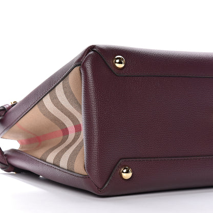 Burberry Grainy Calfskin House Check Medium Banner Tote Elderberry 11 of 13