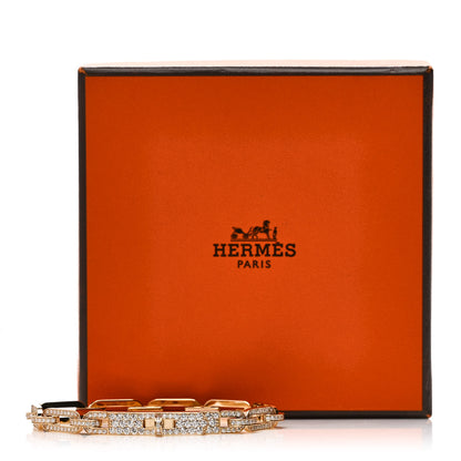Hermes 18K Yellow Gold Diamond Full Pave PM Kelly Chaine Bracelet XS 4 of 4