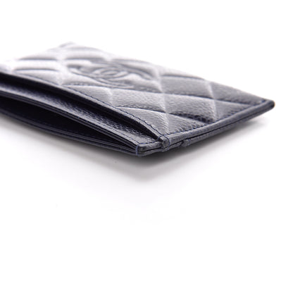 Chanel Caviar Quilted Diamond CC Card Holder Dark Navy 10 of 13