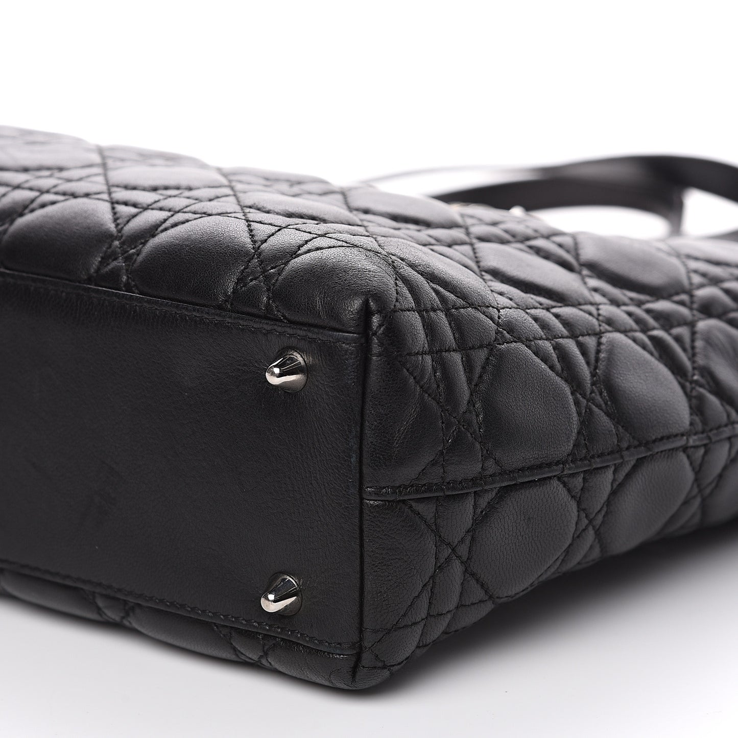 Lambskin Cannage Large Lady Dior Shopper Tote Black