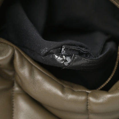 Saint Laurent Lambskin Quilted Medium Loulou Puffer Monogram Chain Satchel Seaweed 14 of 14