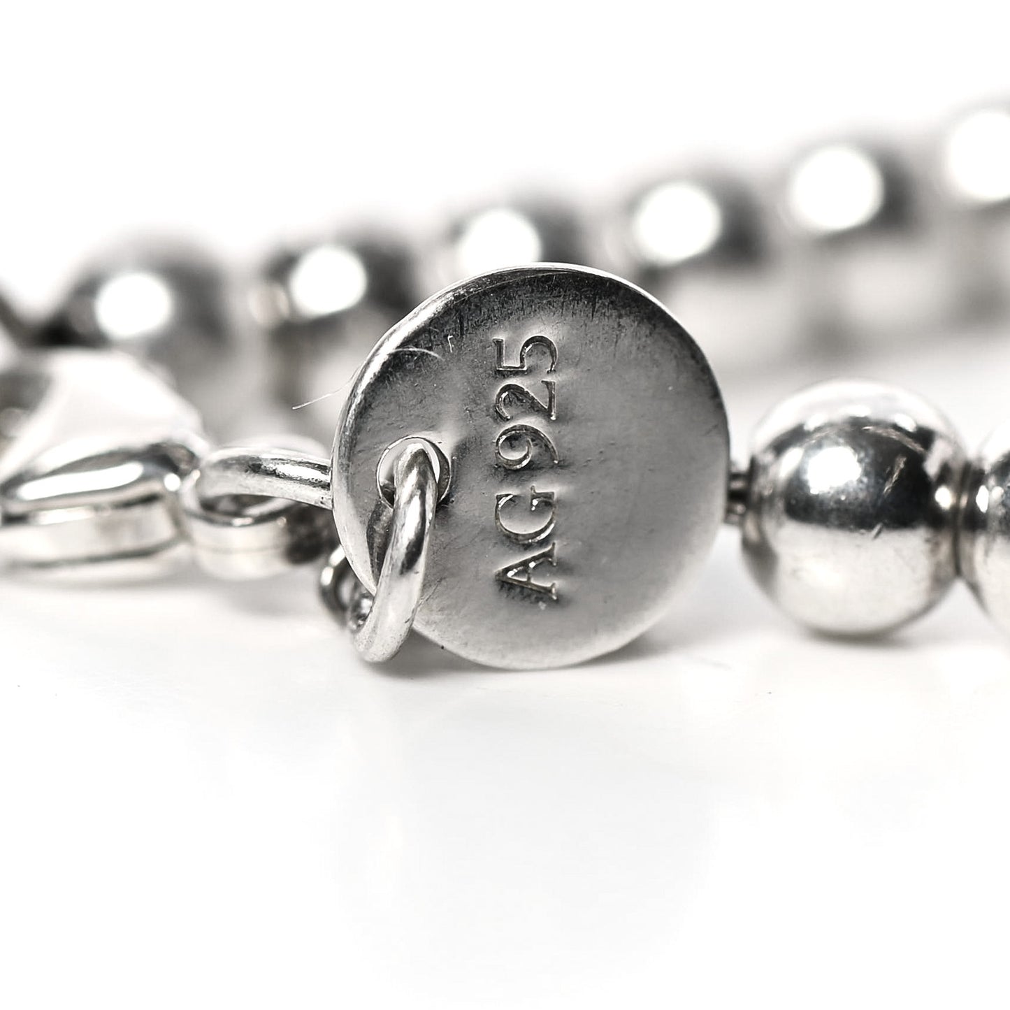 Sterling Silver 4mm Bow Bead Bracelet