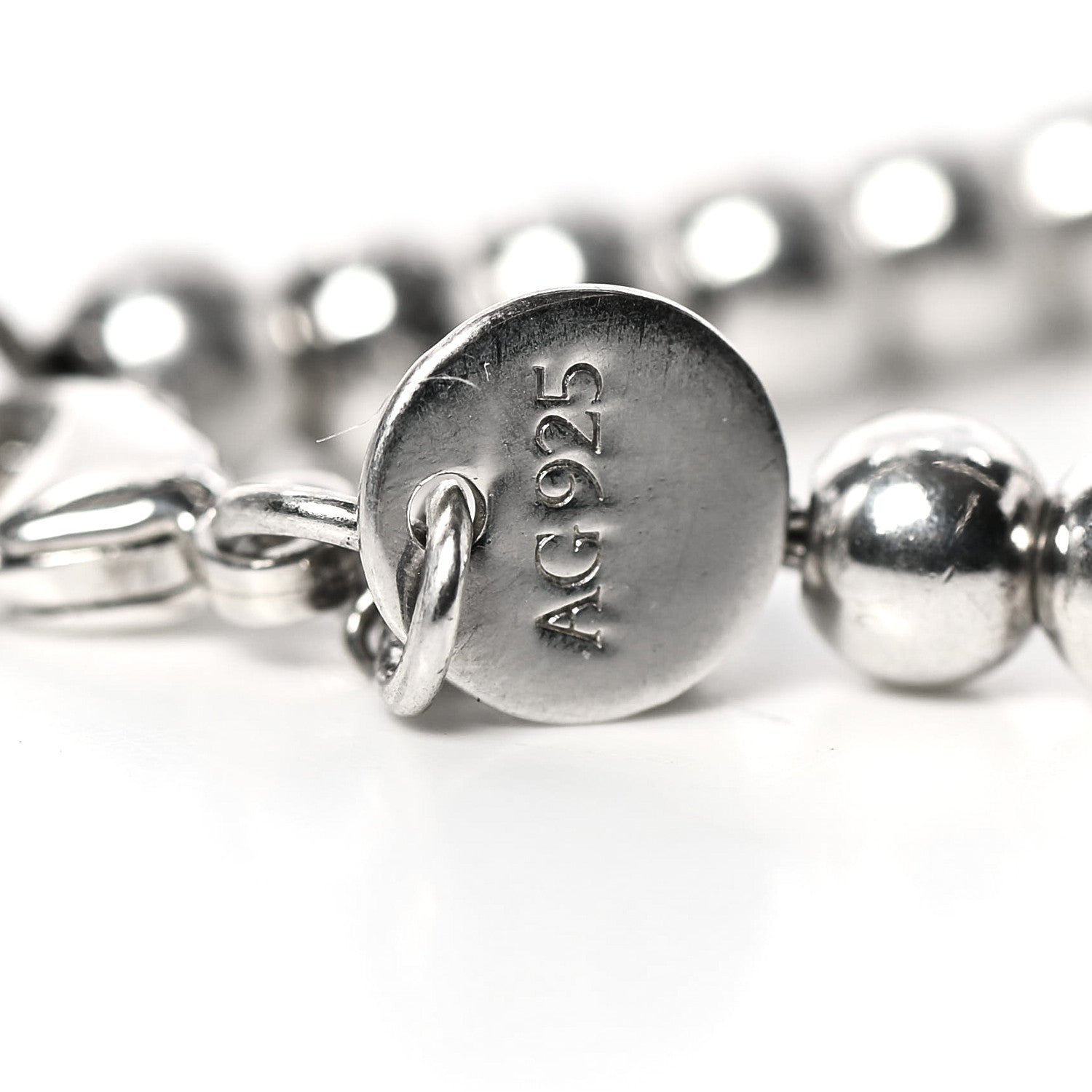 Tiffany Sterling Silver 4mm Bow Bead Bracelet 5 of 5