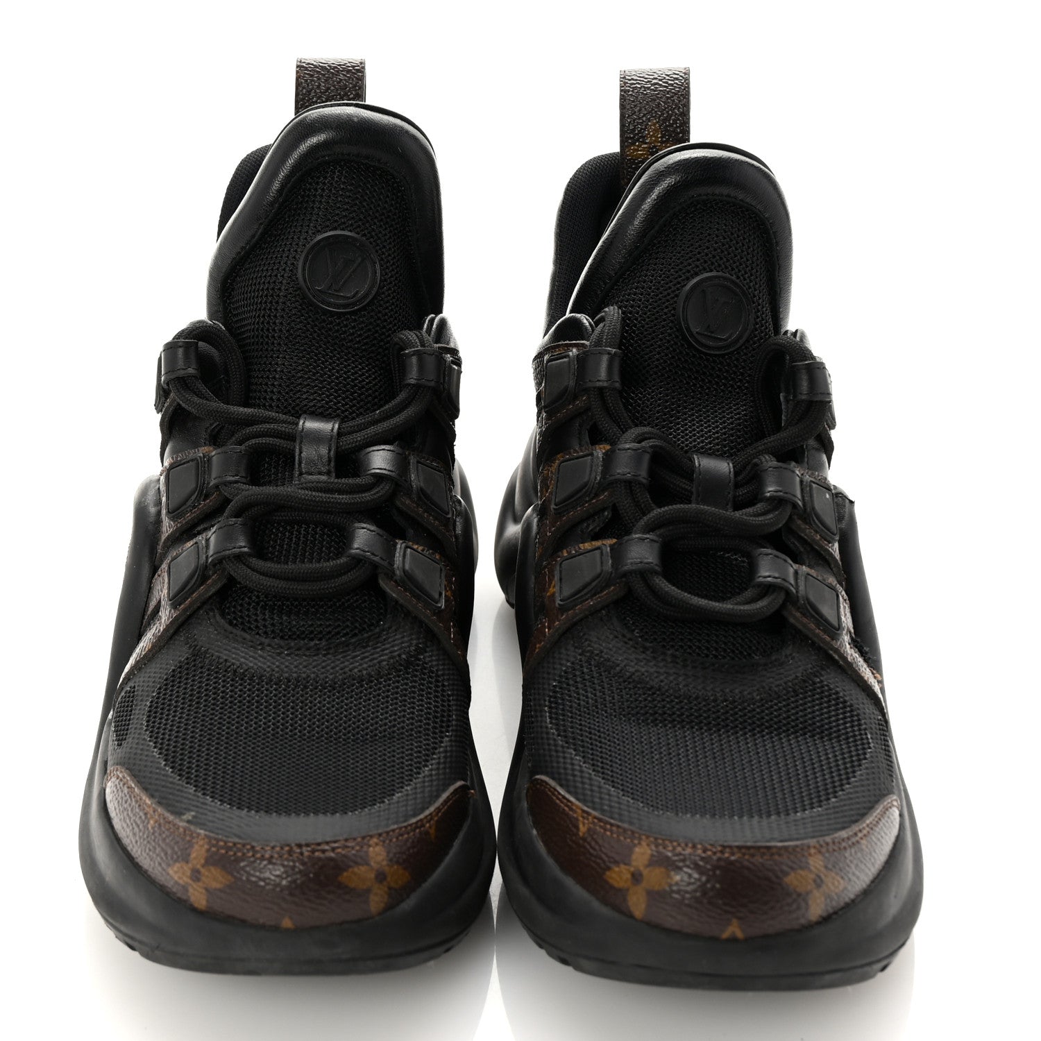 Louis Vuitton Calfskin Patent Monogram LV Archlight Sneakers 38 Black 3 of 9