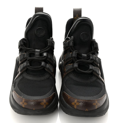 Louis Vuitton Calfskin Patent Monogram LV Archlight Sneakers 38 Black 3 of 9