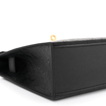 Hermes Ostrich Kelly Pochette Black 9 of 11