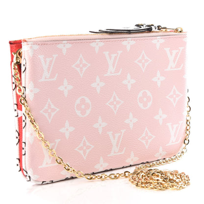Louis Vuitton Monogram Giant Double Zip Pochette Rouge 2 of 9