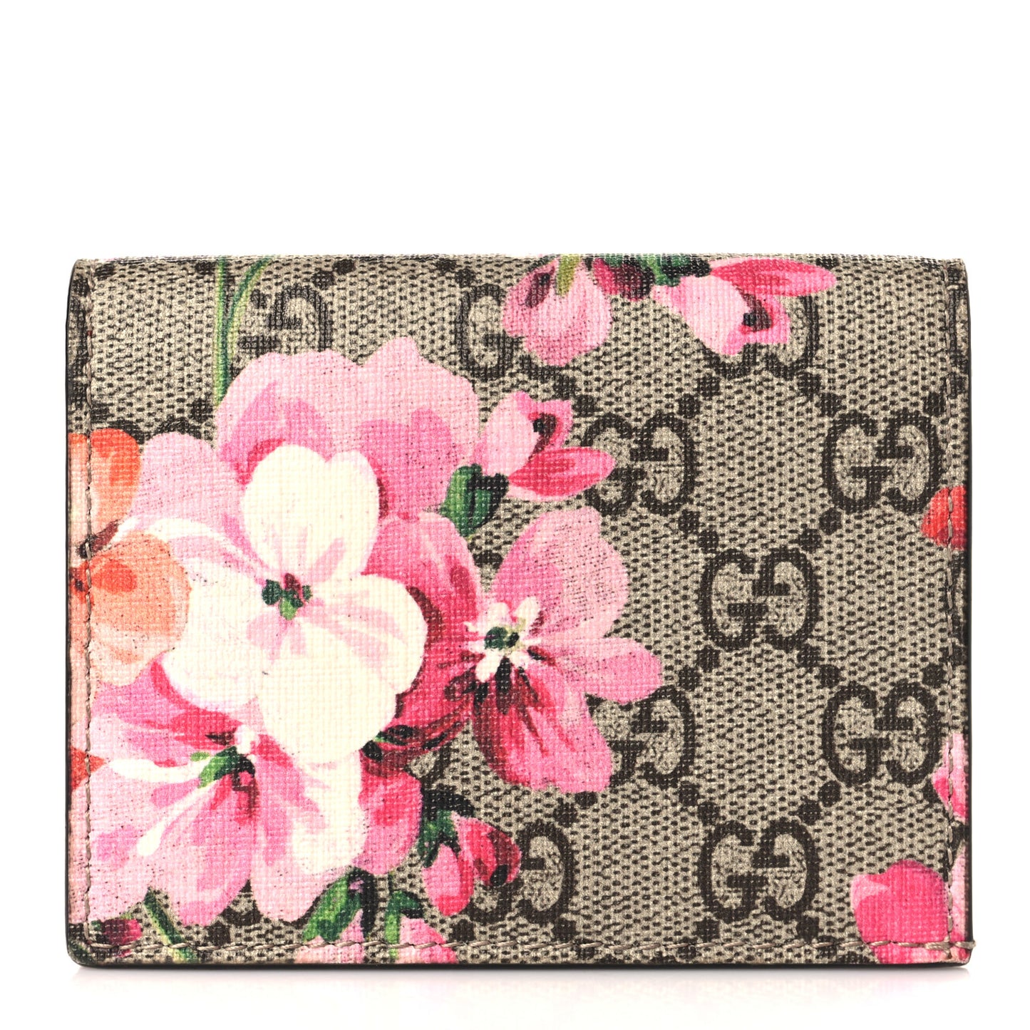 GG Supreme Monogram Blooms Card Case Beige Multicolor Dry Rose