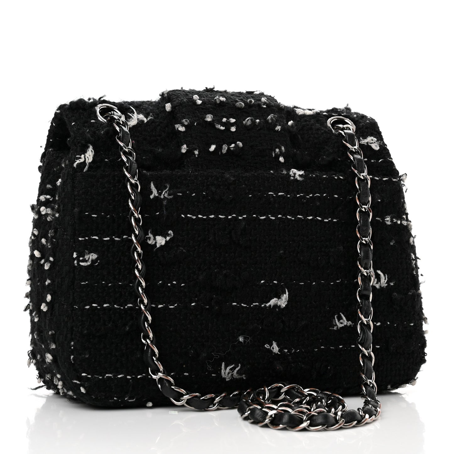 Tweed Elementary Chic Flap Black White