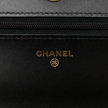Chanel Lambskin Quilted Coco Bow Wallet On Chain WOC Black 6 of 11