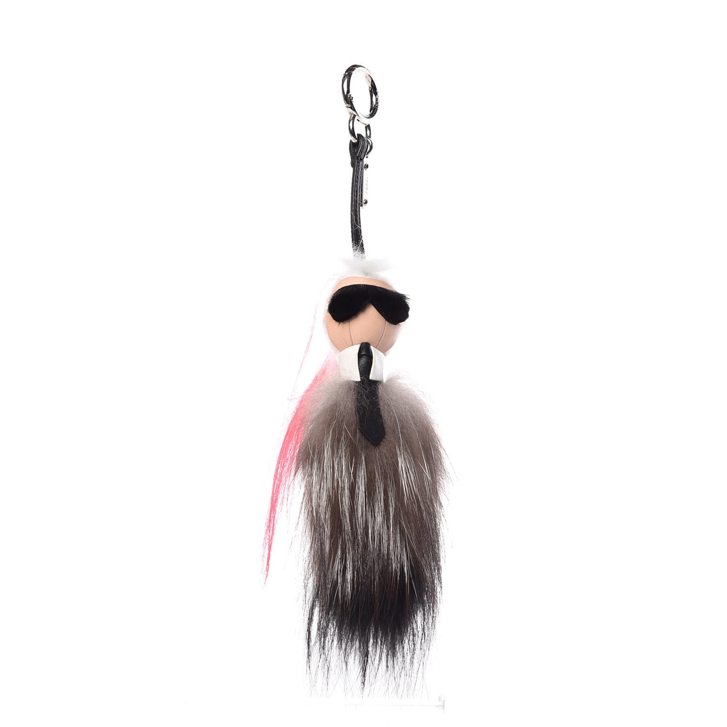 Mink Fox Goat Fur Mini Karlito Bag Charm Pink
