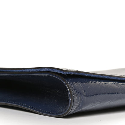 Gucci Soft Patent Medium Soho Clutch Uniform Blue 9 of 13