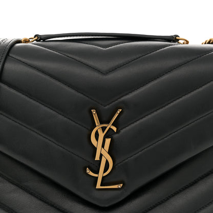 Saint Laurent Calfskin Y Quilted Monogram Medium Loulou Chain Satchel Black 8 of 13