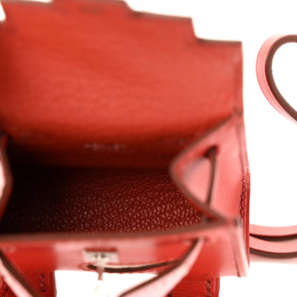 Hermes Tadelakt Chevre Mysore Kelly Quelle Idole Bag Charm Rose Sakura Sanguine Nata Sesame 4 of 8