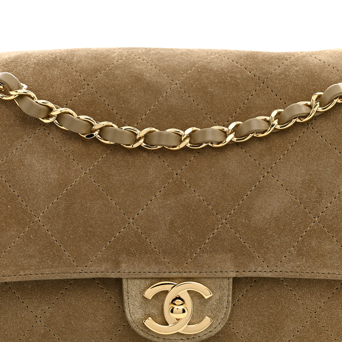 Chanel Suede Calfskin Small Souplissimo Maxi Flap Dark Beige 8 of 11
