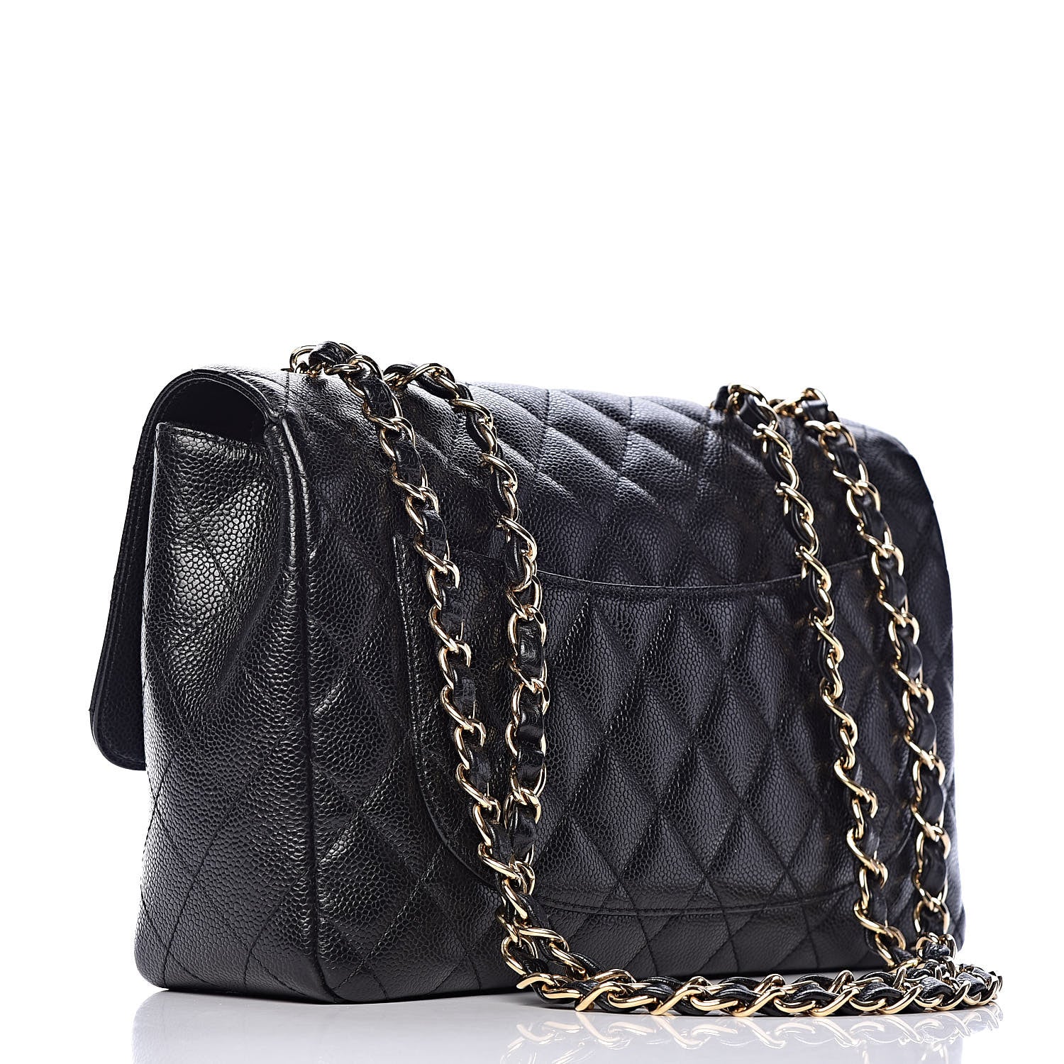 Chanel Caviar Quilted Jumbo Single Flap Black 3 of 12