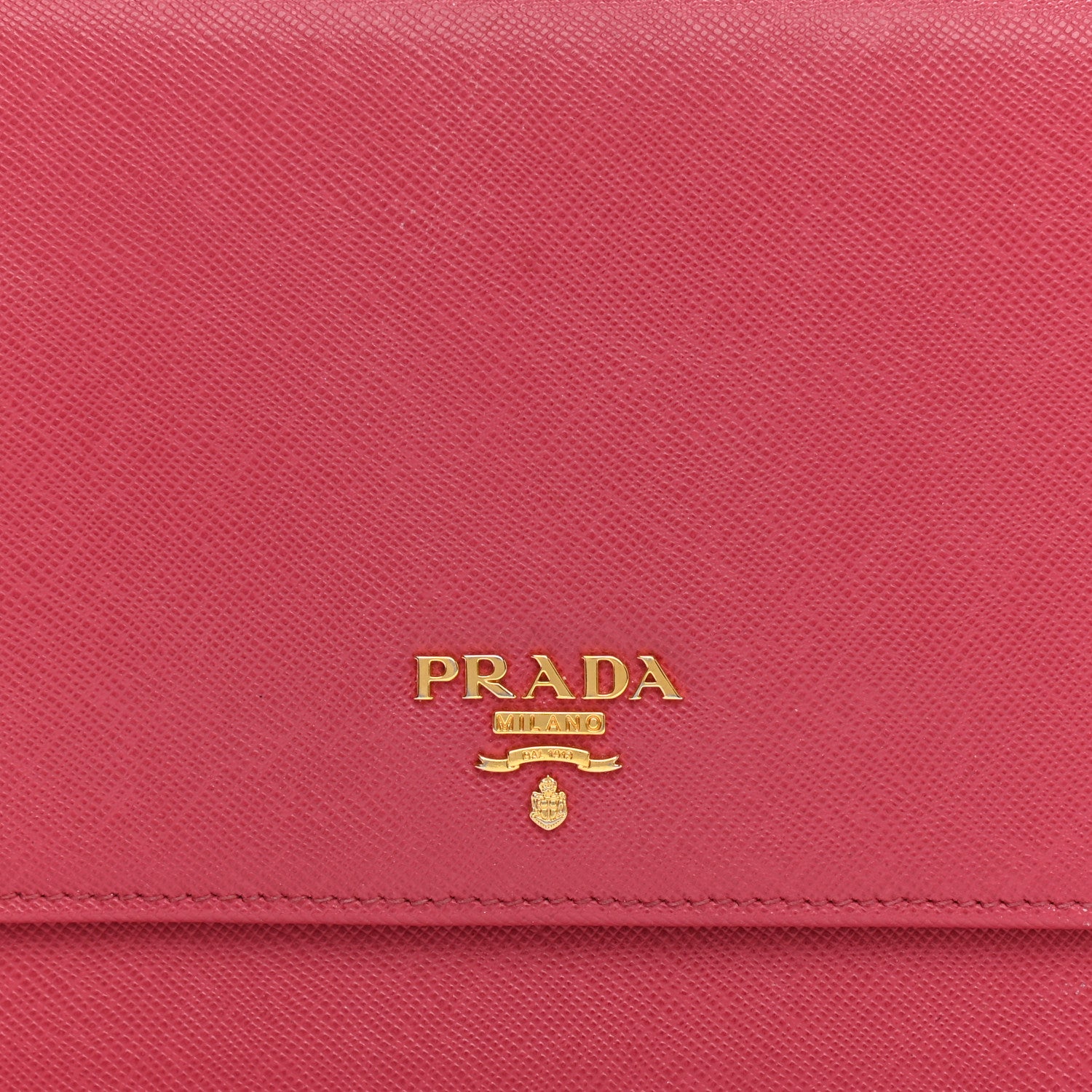 Prada Saffiano Metal Mini Crossbody Wallet Peonia 8 of 11