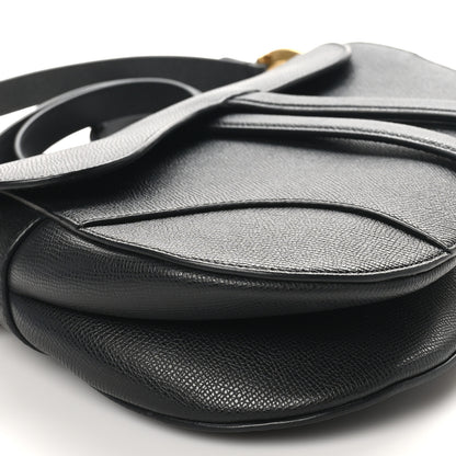 Christian Dior Grained Calfskin Saddle Bag With Strap Black 9 of 10