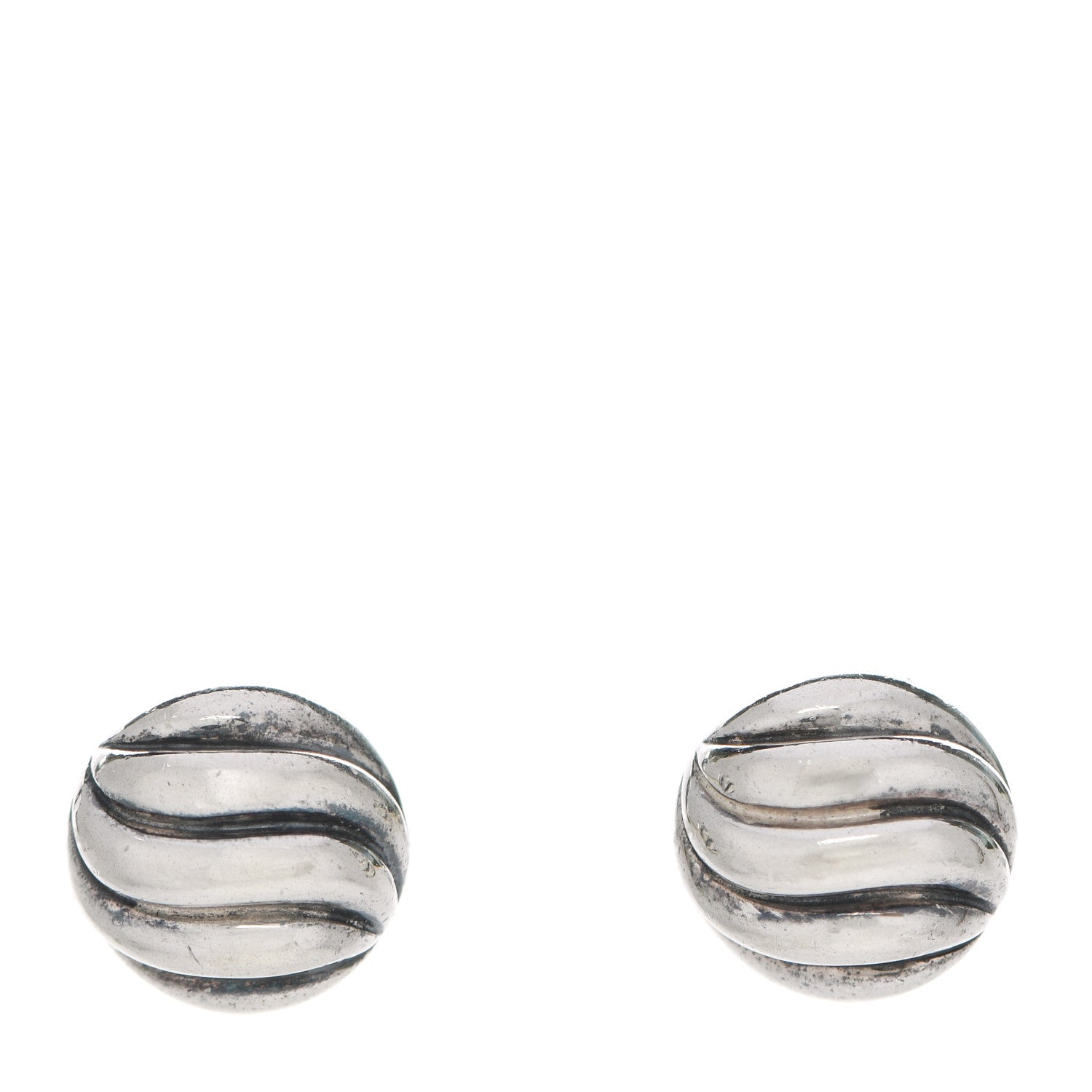 David Yurman Sterling Silver 8mm Sculpted Cable Stud Earrings 1 of 4