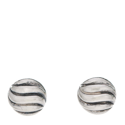 David Yurman Sterling Silver 8mm Sculpted Cable Stud Earrings 1 of 4