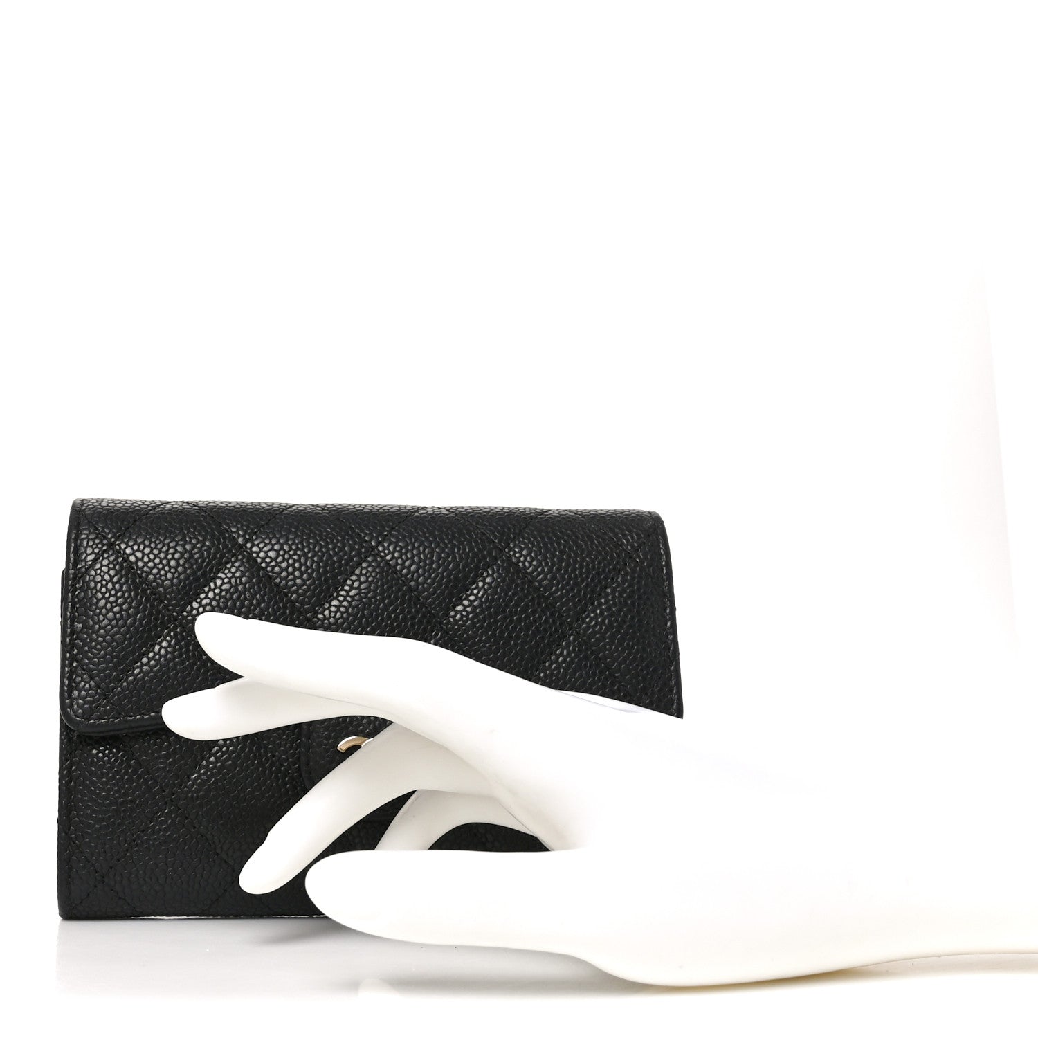 Chanel Caviar Quilted Medium Flap Wallet Black 2 of 8