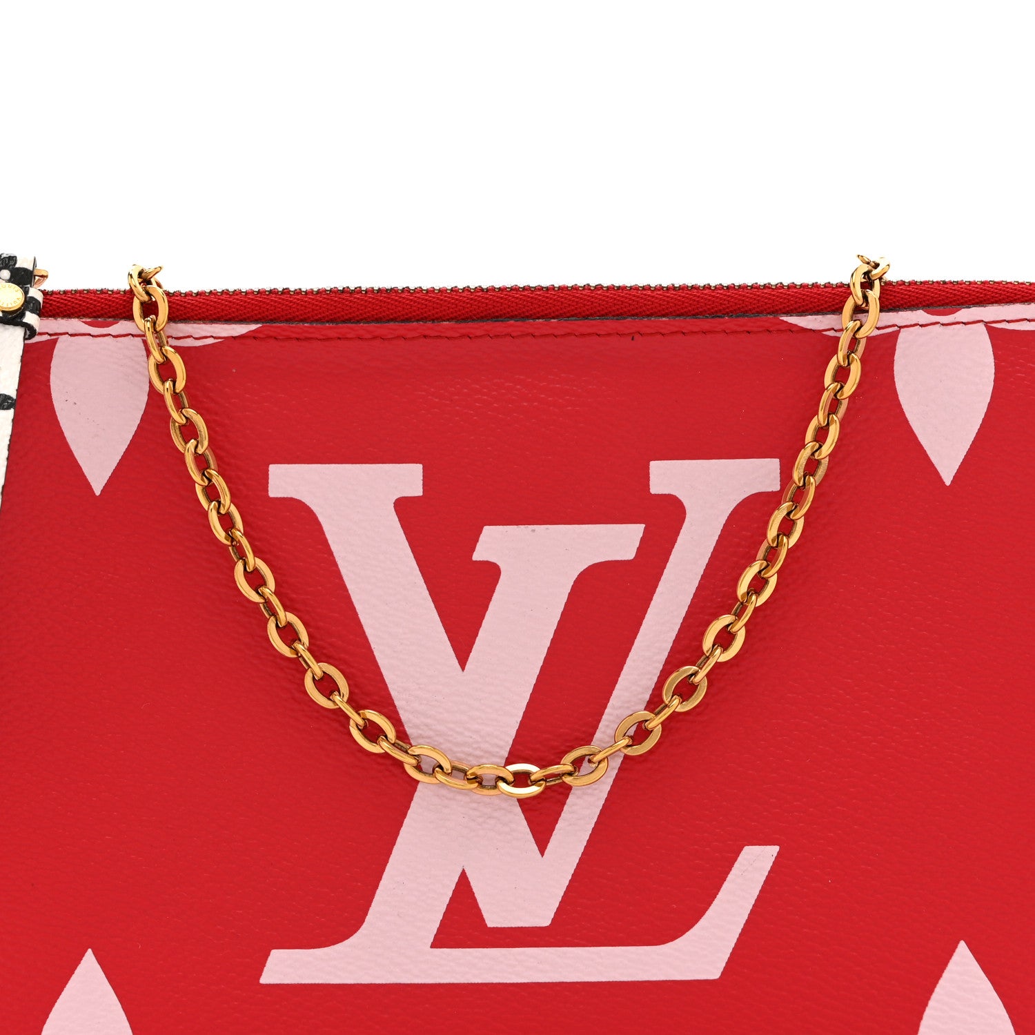 Louis Vuitton Monogram Giant Double Zip Pochette Rouge 9 of 11