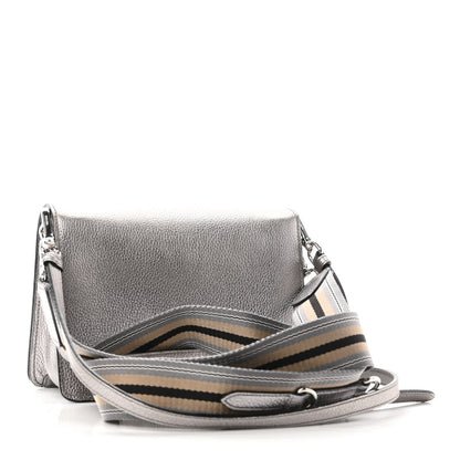 Prada Metallic Vitello Daino Flap Crossbody Cromo 3 of 8