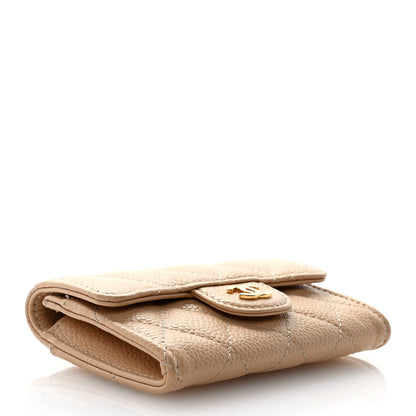 Chanel Caviar Quilted Flap Card Holder Wallet Beige 4 of 7