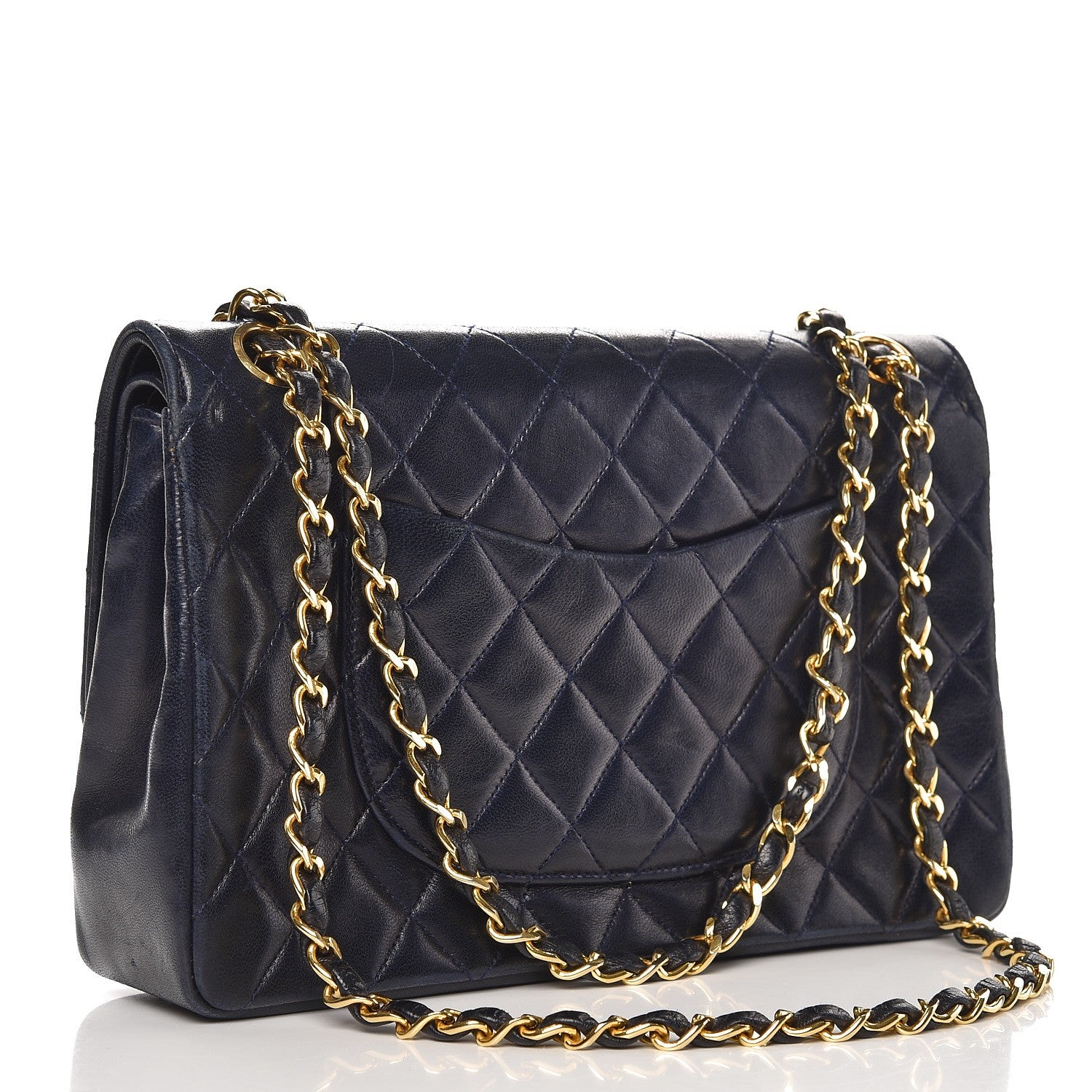 Chanel Lambskin Quilted Medium Double Flap Navy 3 of 18