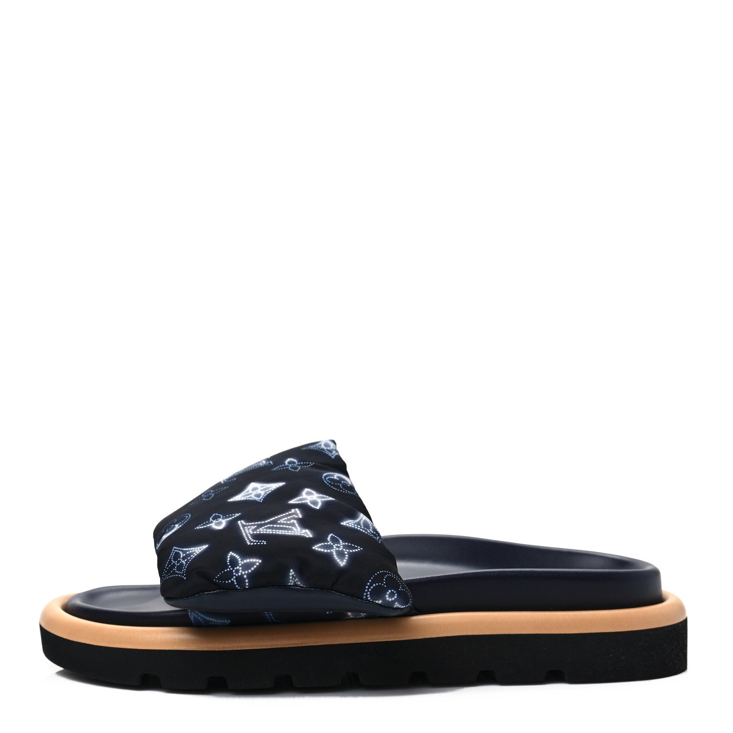 Louis Vuitton Nylon Monogram Womens Pool Pillow Comfort Mules 39 Navy Blue 1 of 7