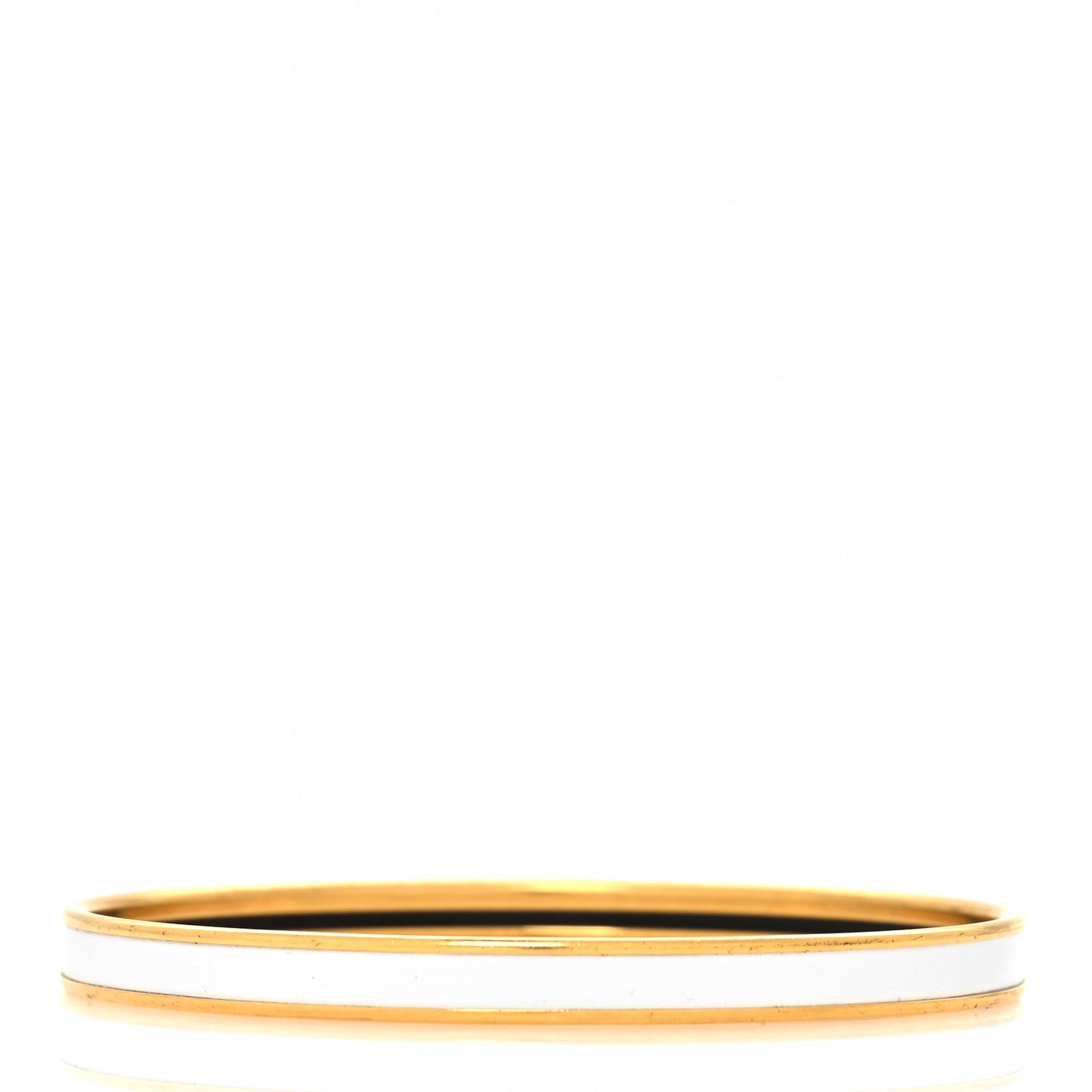 Enamel Printed Extra Narrow Bracelet 65 White