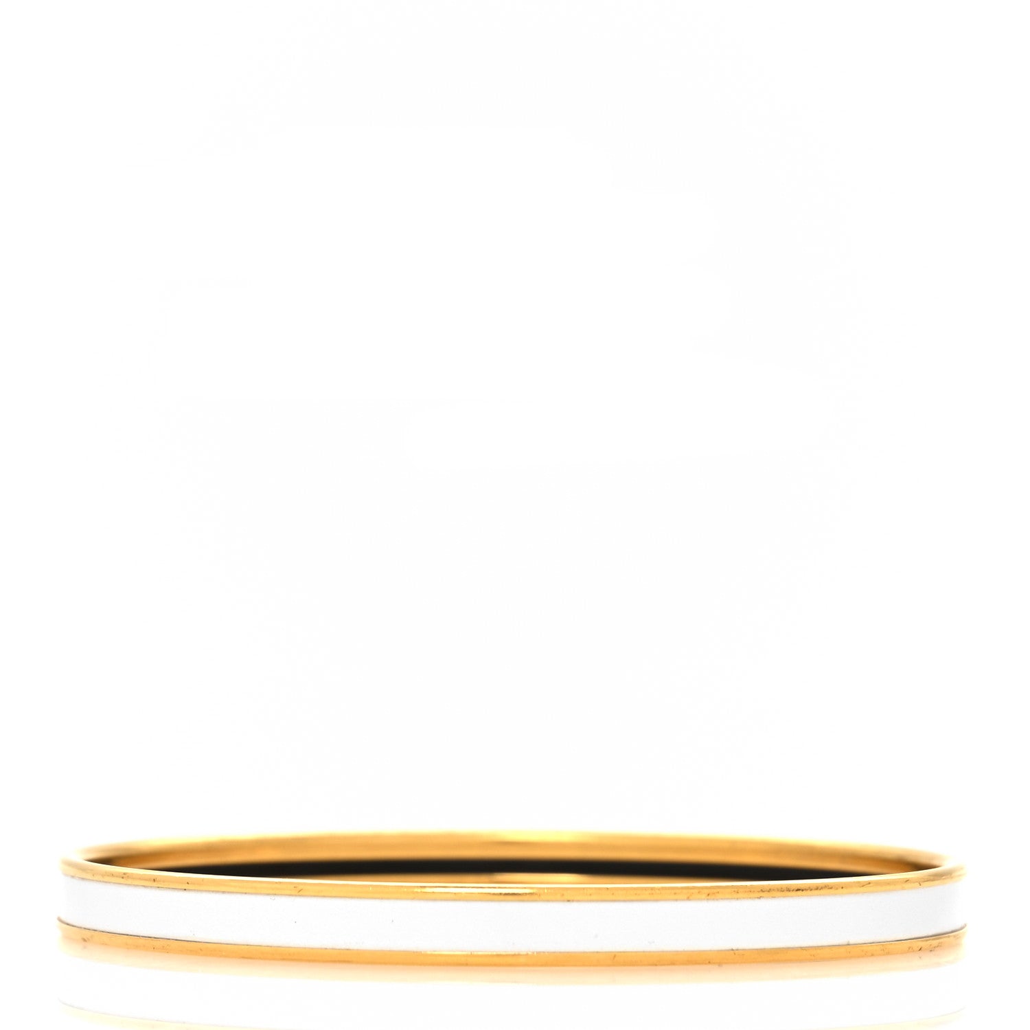Hermes Enamel Printed Extra Narrow Bracelet 65 White 3 of 4