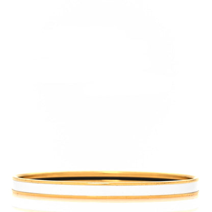 Hermes Enamel Printed Extra Narrow Bracelet 65 White 3 of 4