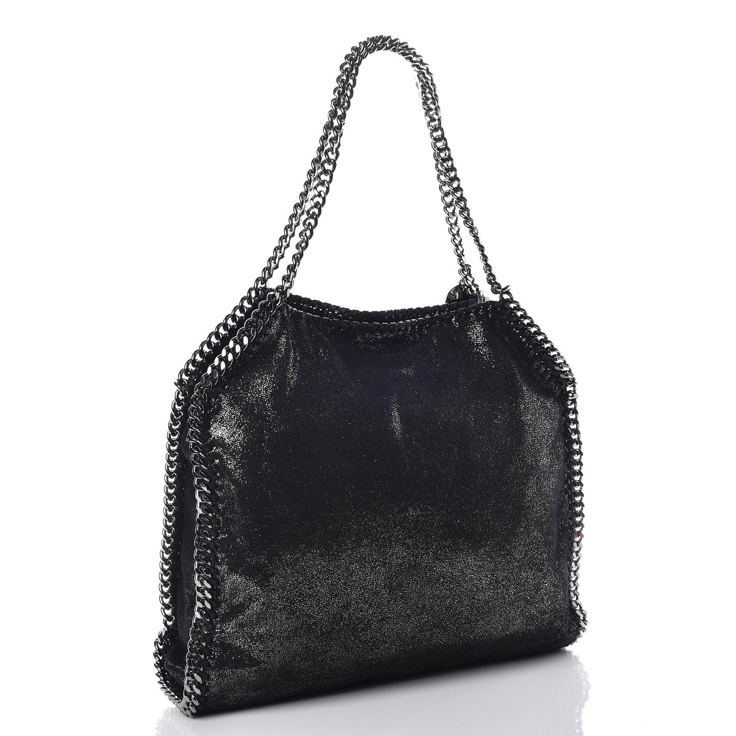 Chamois Shiny Dotted Small Falabella Tote Ruthenium