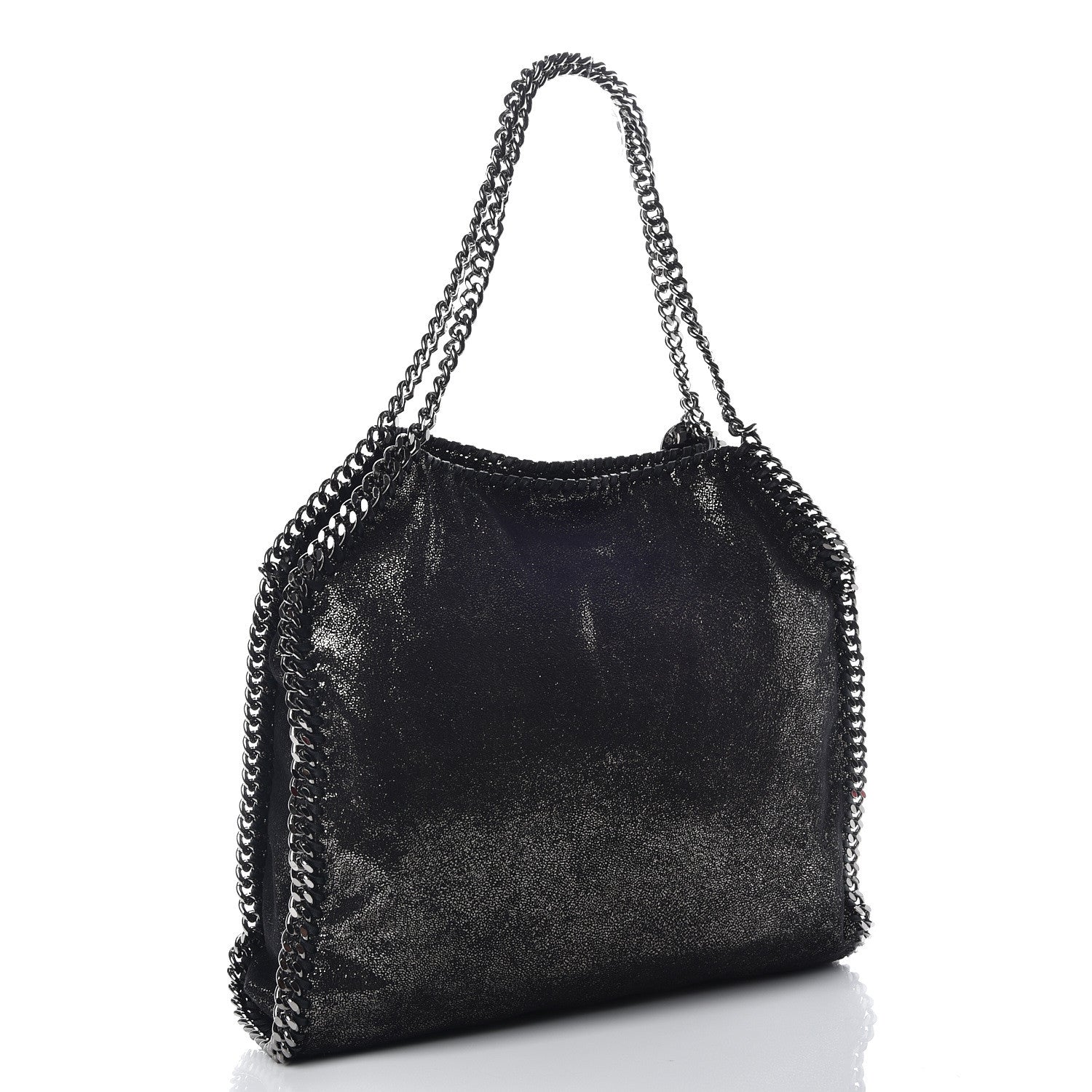 Stella McCartney Chamois Shiny Dotted Small Falabella Tote Ruthenium 3 of 11