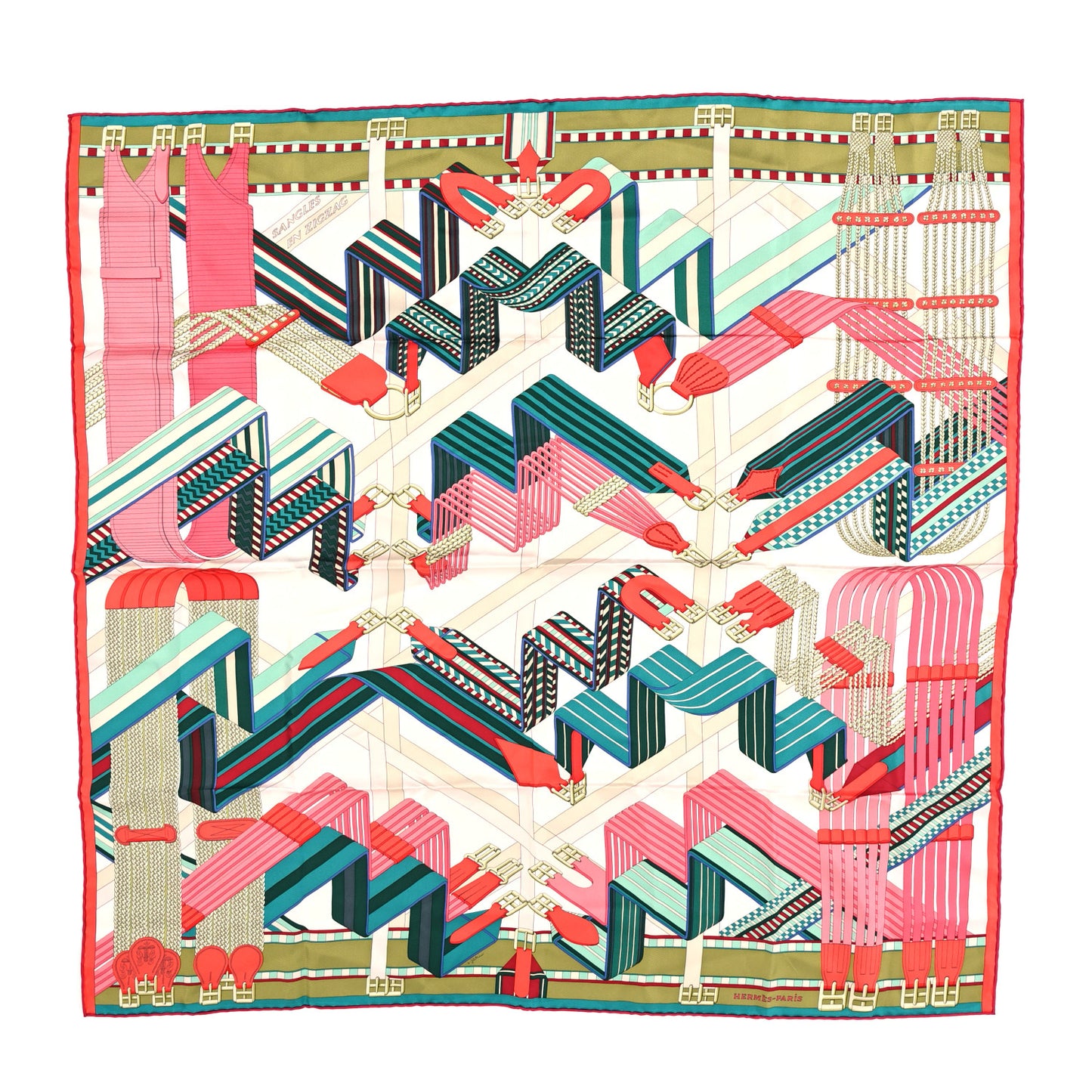 Silk Sangles En Zigzag Scarf 90