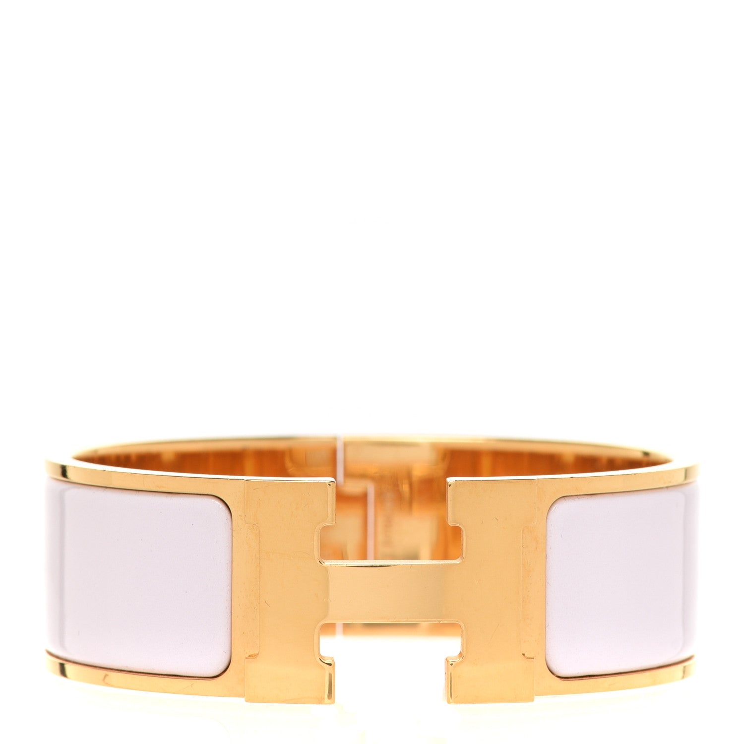 Hermes Enamel Wide Clic Clac H Bracelet PM Rose Nymph 1 of 6
